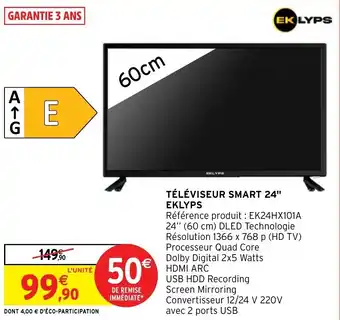 Intermarché Hyper TÉLÉVISEUR SMART 24" EKLYPS offre