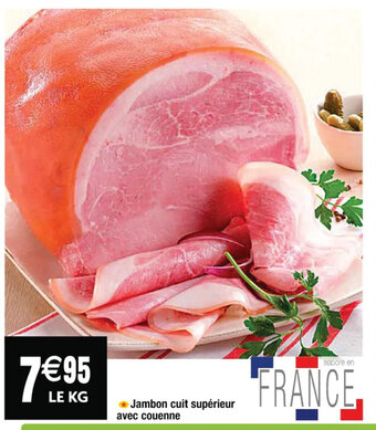 Cora x Carrefour Jambon cuit supérieur avec couenne offre