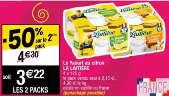 Cora x Carrefour Le Yaourt au citron LA LAITIÈRE offre