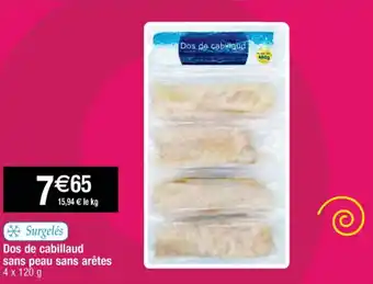 Dos de cabillaud sans peau sans arĂȘtes