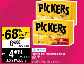Cora x Carrefour Pickers mini mozzarella sticks MCCAIN offre
