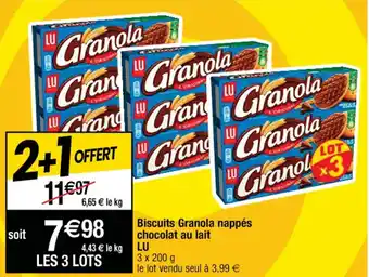 Cora x Carrefour Biscuits Granola nappés chocolat au lait LU offre