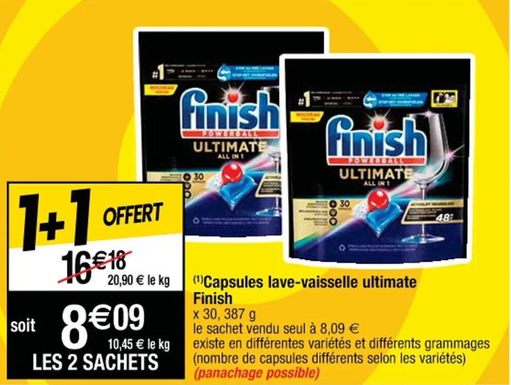 Cora (¹)Capsules lave-vaisselle ultimate Finish offre