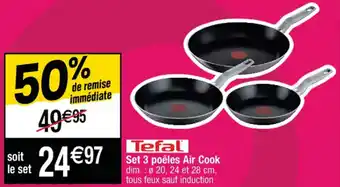 Cora x Carrefour Set 3 poêles Air Cook offre