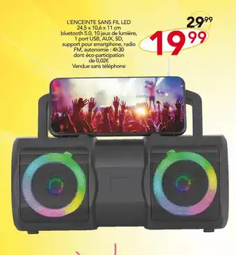 Stokomani L’enceinte sans fil led offre