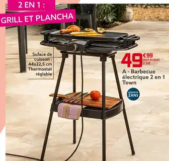 Gifi Barbecue électrique 2 en 1 town offre