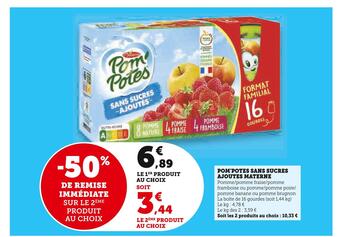 Super U Materne pom'potes sans sucres ajoutes offre