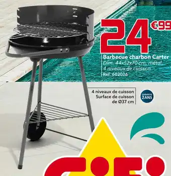 Gifi Barbecue charbon carter offre