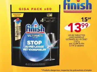 Stokomani Finish les 80 tablettes lave-vaisselle ultimate all in one* offre