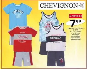Stokomani Chevignon l’ensemble tee shirt + short offre
