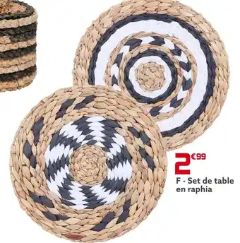 Gifi Set de table en raphia offre