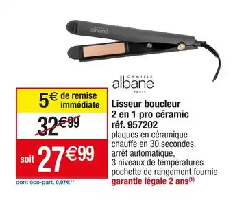Cora x Carrefour Camille albane paris lisseur boucleur 2 en 1 pro céramic réf. 957202 offre