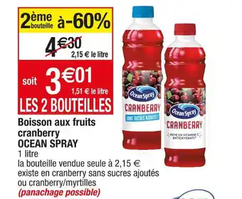 Cora x Carrefour Ocean spray boisson aux fruits cranberry offre