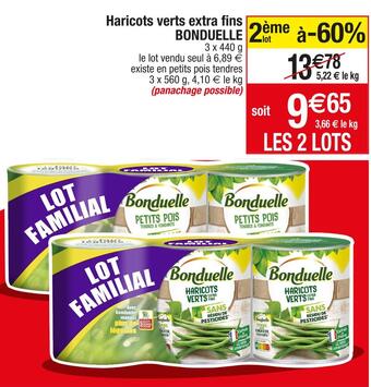 Cora x Carrefour Bonduelle haricots verts extra fins offre