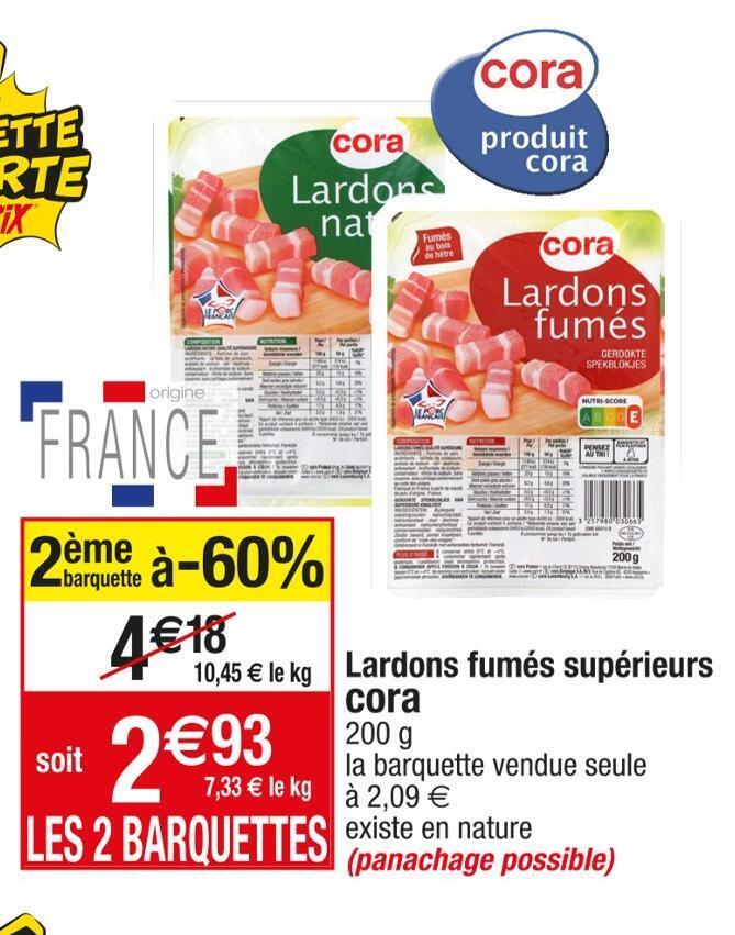 Cora Cora lardons fumés supérieurs offre