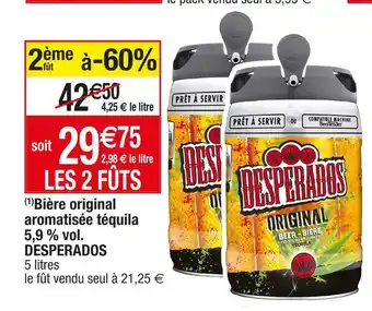 Cora x Carrefour Desperados bière original aromatisée téquila 5,9 % vol. offre