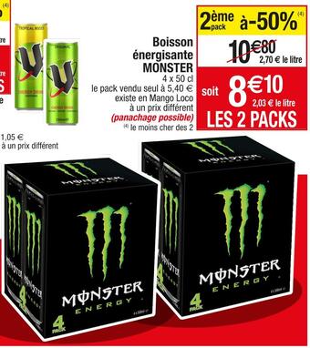 Cora x Carrefour Monster boisson énergisante offre