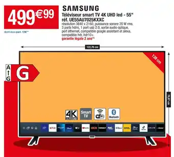 Cora x Carrefour Samsung téléviseur smart tv 4k uhd led - 55’’ offre