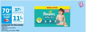 Auchan Supermarché Pampers changes baby dry méga offre