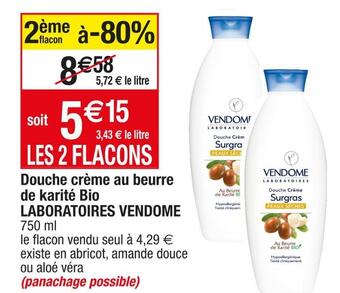 Cora x Carrefour Laboratoires vendome douche crème au beurre de karité bio offre