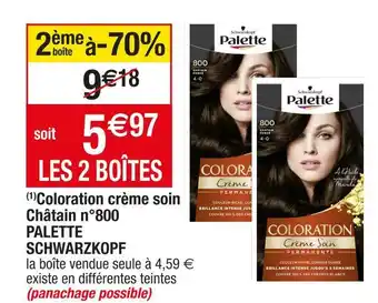 Cora x Carrefour Palette schwarzkopf (1)coloration crème soin châtain n°800 offre