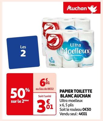 Auchan Supermarché Auchan papier toilette blanc offre