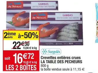Cora x Carrefour La table des pecheurs crevettes entières crues offre