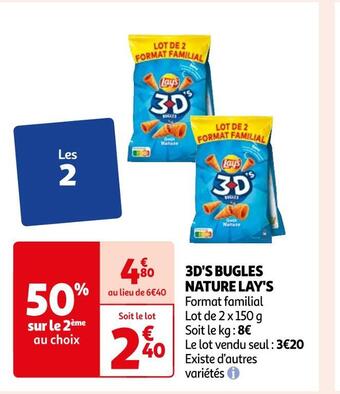Auchan Supermarché Lay's 3d's bugles nature offre