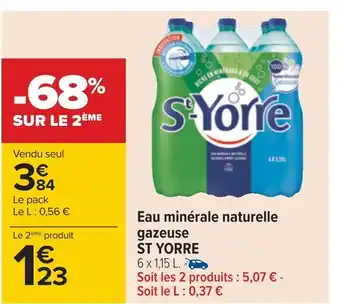 Carrefour St yorre eau minérale naturelle gazeuse offre