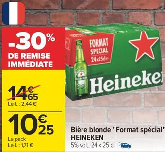 Carrefour Heineken bière blonde format spécial offre