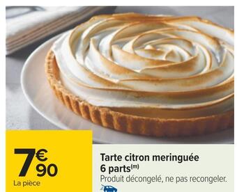 Carrefour Tarte citron meringuée 6 parts offre