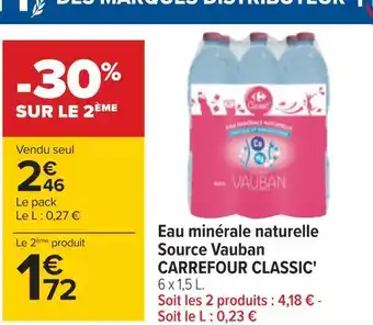 Carrefour Carrefour classic' eau minérale naturelle source vauban offre