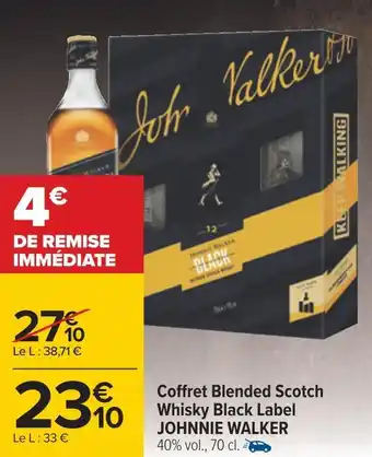 Carrefour Johnnie walker coffret blended scotch whisky black label offre