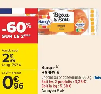 Carrefour Harry's burger offre