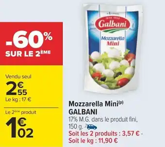 Carrefour Mozzarella Mini(P) GALBANI offre