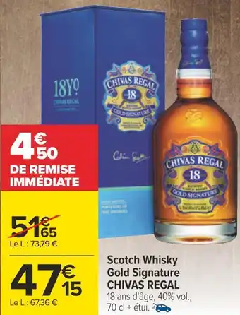 Carrefour Chivas regal scotch whisky gold signature offre