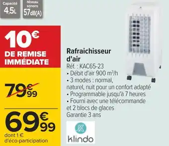 Carrefour Klindo rafraichisseur d'air offre