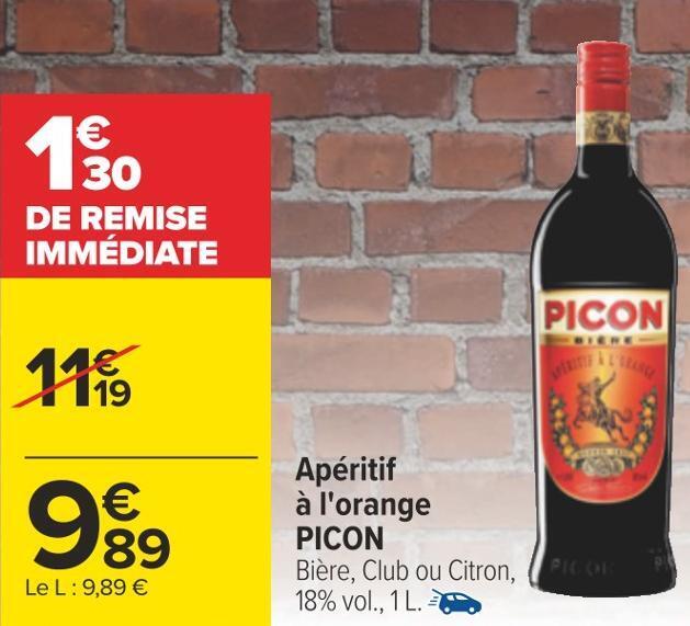 Carrefour Picon apéritif à l'orange offre