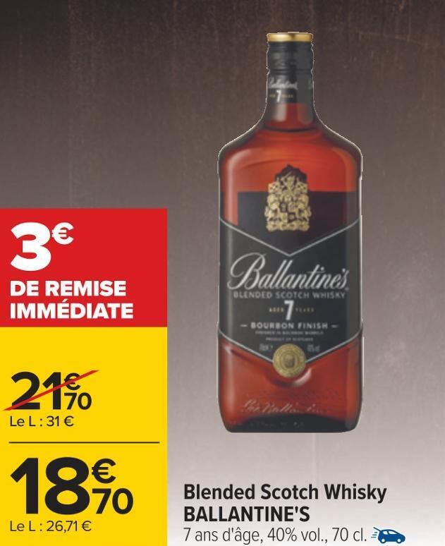 Carrefour Ballantine's blended scotch whisky offre