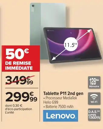Carrefour Lenovo tablette p11 2nd gen offre