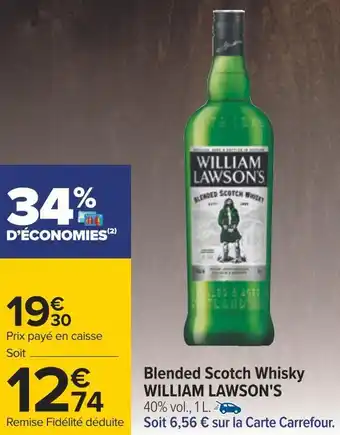 Carrefour William lawson's blended scotch whisky offre
