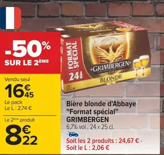 Grimbergen bière blonde d'abbaye format spécial
