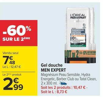 Carrefour L'oréal men expert gel douche offre