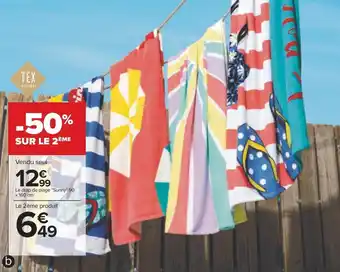 Carrefour Tex home drap de plage offre