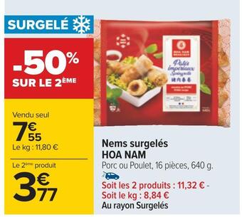 Carrefour Hoa nam nems surgelés offre