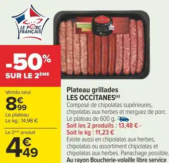 Carrefour Les occitanes plateau grillades offre