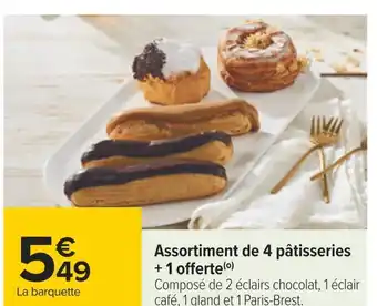 Carrefour Assortiment de 4 pâtisseries + 1 offerte offre