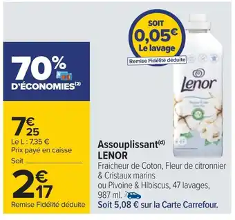 Carrefour Lenor assouplissant offre