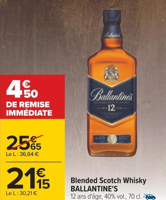 Carrefour Ballantine's blended scotch whisky offre