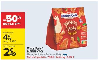 Carrefour Maître coq wings party offre
